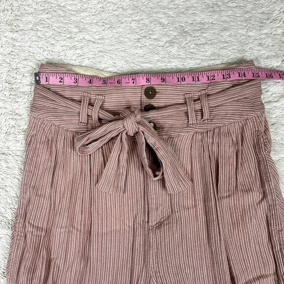 Free People Rumors Harem High Waist Belted Tie at Waist Pants Boho Cotton Mauve - Picture 9 of 13
